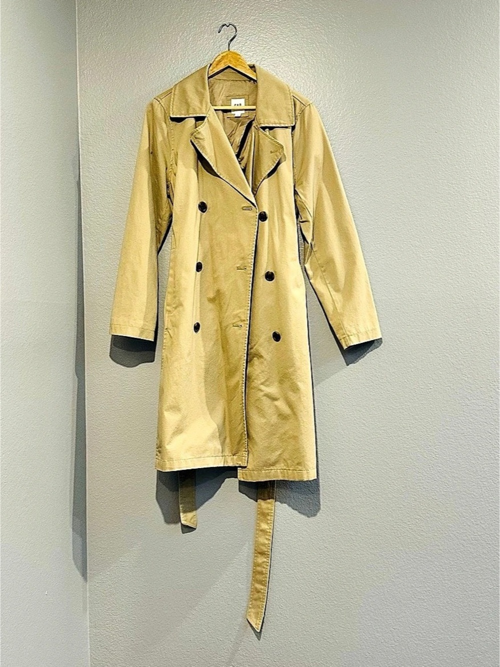 Gap Classic Double-Breasted Belted Trench Coat Yellow